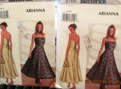 3768 LONG FLARE STRAPLESS BACK LACE TEA DRESS PATTERN 6-10,12-16